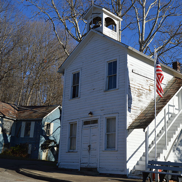 The former town hall in the Village of Rendville in Perry County, Ohio.