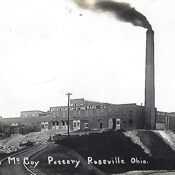 Historical photo of the pottery plant in the Village of Roseville, Perry County, Ohio.