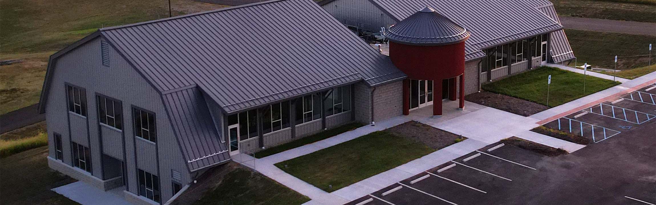 Aerial view of the Perry County, Ohio Job & Family Services facility