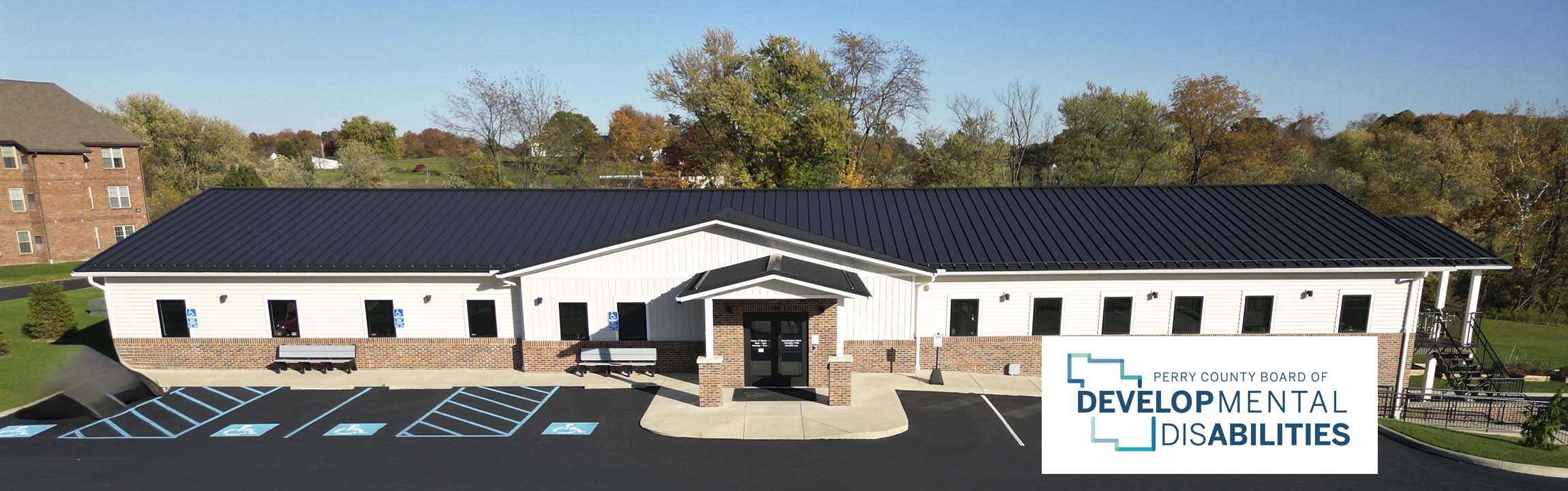 Aerial view of the Perry County Board of Developmental Disabilities building.